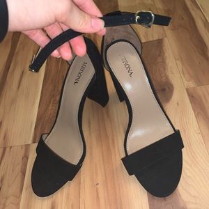 Merona microsuede high block heel